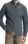 Rowan Everett Cotton Poplin Button-up Shirt In Blue