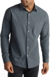 Rowan Everett Cotton Poplin Button-up Shirt In Blue