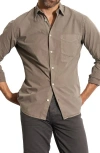 Rowan Everett Cotton Poplin Button-up Shirt In Brown
