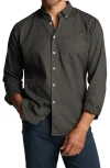 Rowan Henrick Cotton Oxford Button-down Shirt In Black