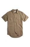 ROWAN LEEDS COTTON GAUZE SHORT SLEEVE BUTTON-UP SHIRT