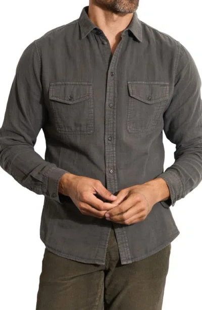Rowan Leeds Double Weave Button-up Shirt In Gray