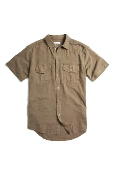 Rowan Leeds Double Weave Button-up Shirt In Umber