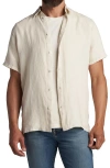 Rowan Lyons Linen Button-up Shirt In Neutral