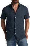 Rowan Lyons Linen Button-up Shirt In Seaport