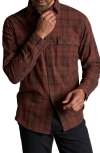 Rowan Redding Plaid Flannel Button-up Shirt In Brown
