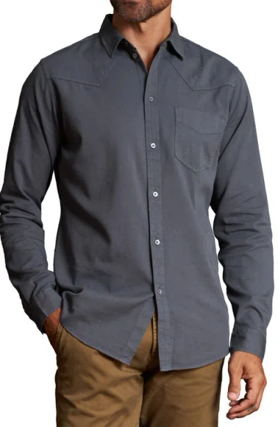 Rowan Ross Heritage Twill Button-up Shirt In Gray