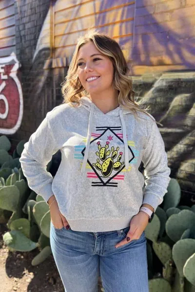 Rowdy Crowd Desert Spirit Hoodie In Oatmeal In Black