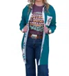 Rowdy Crowd Dutton Duster Dress In Green In Multi