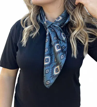 Rowdy Crowd Huxley Wild Rag Scarf In Blue Aztec In Multi