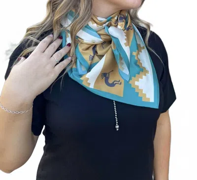 Rowdy Crowd Sundance Wild Rag Scarf In Teal Gold In Blue