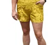 Rowdy Crowd Vetiver Velvet Shorts In Mustard In Yellow