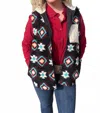 Rowdy Crowd Women's Vail Aztec Vest In Black In Black