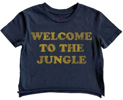 Rowdy Sprout Kids' Boy's Gnr Welcome To The Jungle Not Quite Crop Tee In Jet Black In Blue