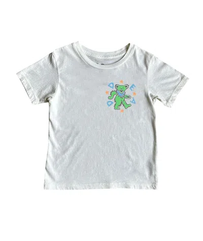 Rowdy Sprout Kids' Girl's Grateful Dead Kaleidoscope Bears Tee In White In Gray