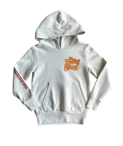 Rowdy Sprout Kids' Girl's Rolling Stones Tongue Hoodie In Bone In White