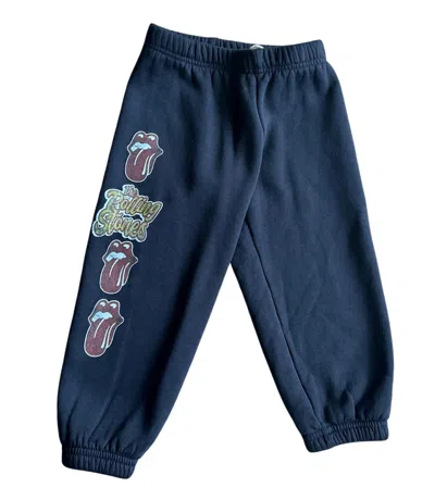 Rowdy Sprout Kids' Girl's Rolling Stones Tongue Sweatpants In Washed Black