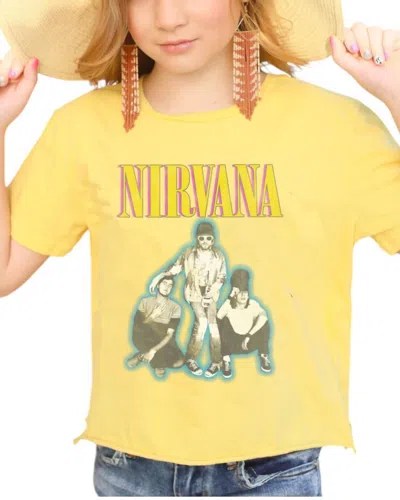 Rowdy Sprout Kids' Girl's Sunrise Nirvana Not So Quite Crop Top In Yellow
