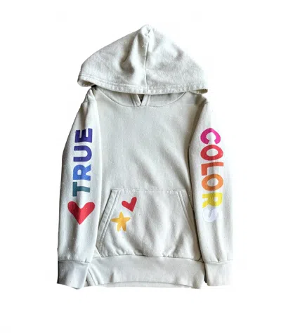 Rowdy Sprout Kids' Girl's True Colors Hoodie In Bone In White
