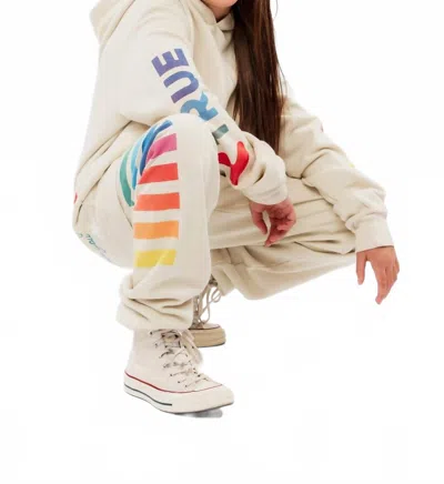 Rowdy Sprout Kids' Girl's True Colors Sweatpants In Bone In Nude