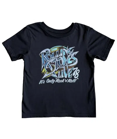 Rowdy Sprout Kids' Girls Rolling Stones Tee In Black In Blue