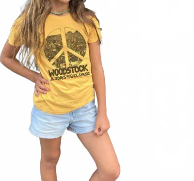 Rowdy Sprout Kids' Girls' Woodstock Organic Tee In Yellow In Multi
