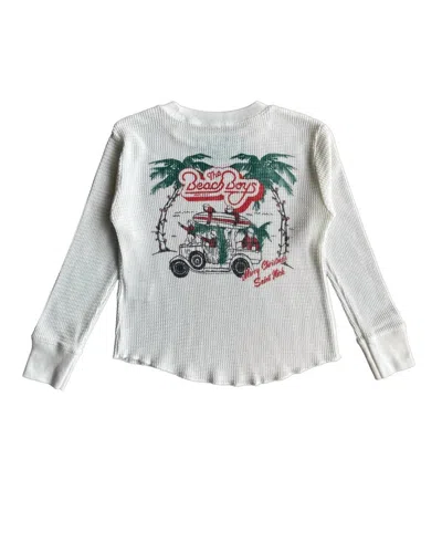 Rowdy Sprout Kid's Beach Boys Holiday Thermal Top In White