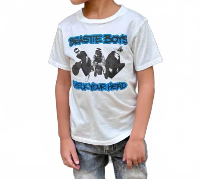 Rowdy Sprout Kid's Beastie Boys Check Your Head Short Sleeve Tee In Blue In White