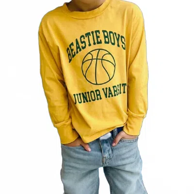 Rowdy Sprout Kid's Beastie Boys Junior Varsity Long Sleeve Tee In Yellow