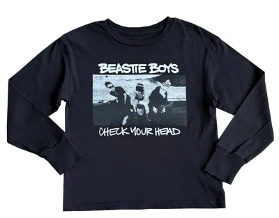 Rowdy Sprout Kid's Beastie Boys Long Sleeve Organic Tee In Black