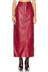 Rowen Rose Belted Long Skirt In Brown
