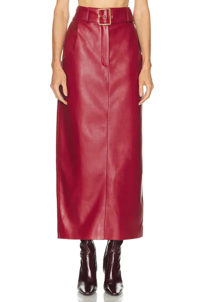 Rowen Rose Belted Long Skirt In Brown