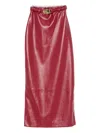 Rowen Rose Belted Midi Skirt In Red