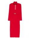 Rowen Rose Belted Roll-neck Maxi Dress In Red