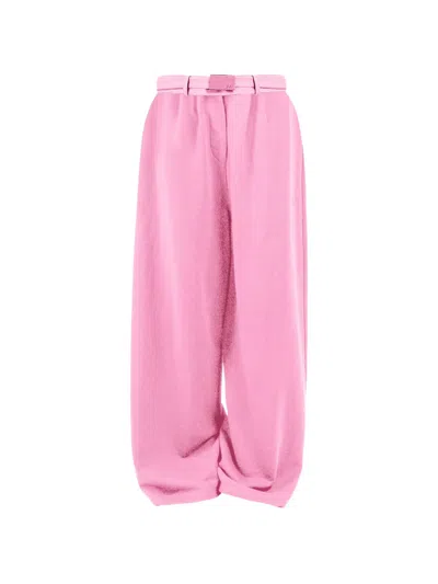 Rowen Rose Belted Wide-leg Trousers In Pink