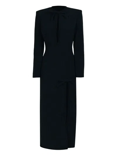 Rowen Rose Bow-detail Long Dress In Black