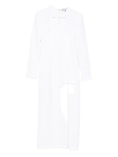 Rowen Rose Bow-detail Side-slit Maxi Dress In White