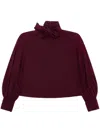 Rowen Rose Oversized Blouse With Bow-neck In Rot