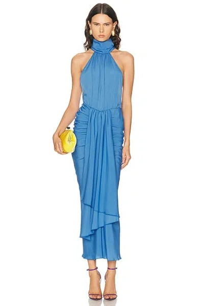 Rowen Rose Bow Neck Maxi Dress In Multi