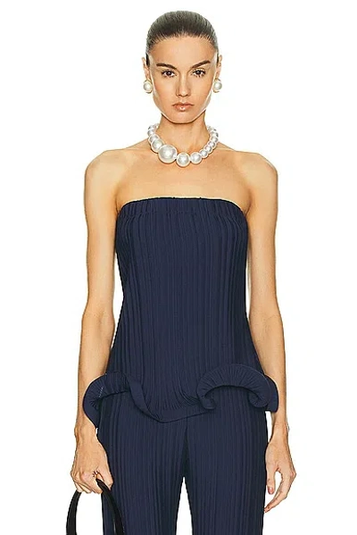 Rowen Rose Bustier Top In Navy Blue