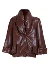 Rowen Rose Button-fastening Jacket In Brown