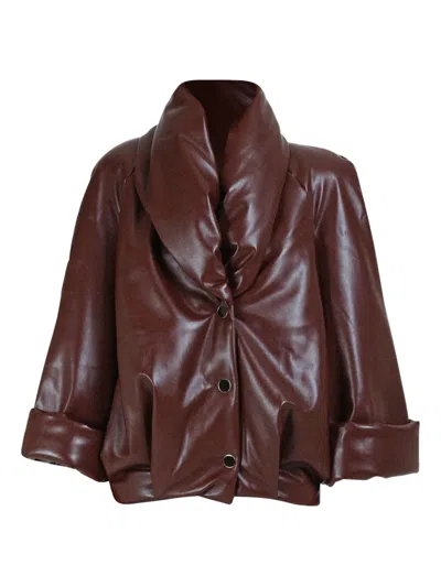 Rowen Rose Button-fastening Jacket In Brown
