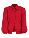 Rowen Rose Button-fastening Jacket In Red