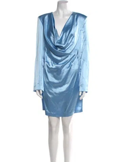 Pre-owned Rowen Rose Cowl Neck Mini Dress W/ Tags In Blue