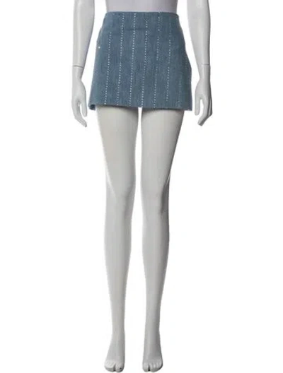 Pre-owned Rowen Rose Crystal Embellishments Mini Skirt In Multi