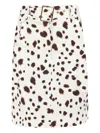 Rowen Rose Dalmatian-pattern Belted Skirt In White
