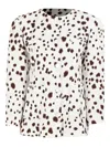 Rowen Rose Dalmatian-pattern Button-fastening Jacket In White