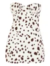 Rowen Rose Dalmatian-pattern Dress In White