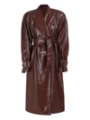 Rowen Rose Double-breasted Belted Coat In Brown