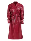 Rowen Rose Double-breasted Belted Coat In Red